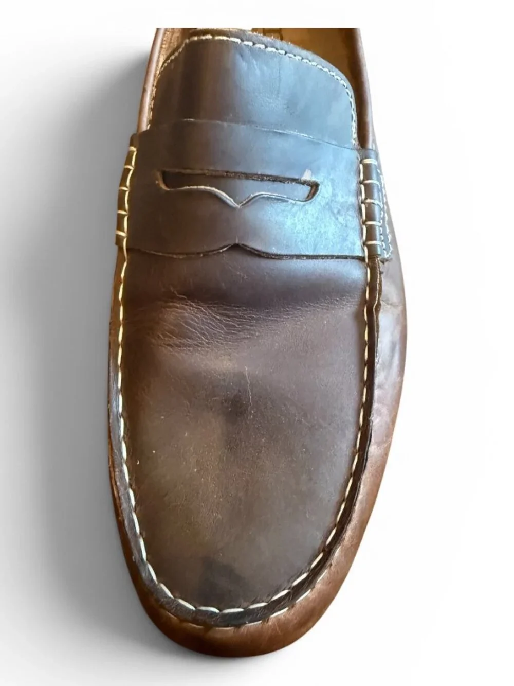 Born Tom Brown Leather Penny Loafers Men's Size 13M Comfort Slip-On Driving Shoe